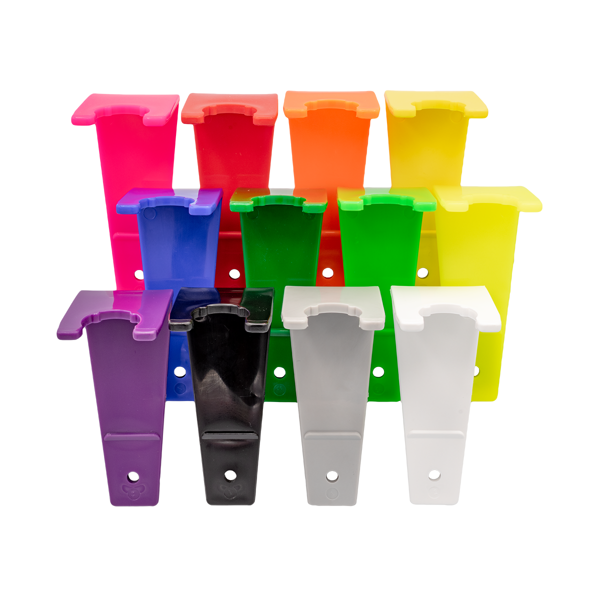Arrangement of all 12 colors of Hip Clip